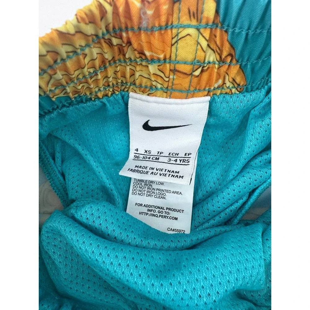 Nike Boys Teal Waffle Syrup Print Swim Trunks Board Shorts NESSF864-463 Size 4